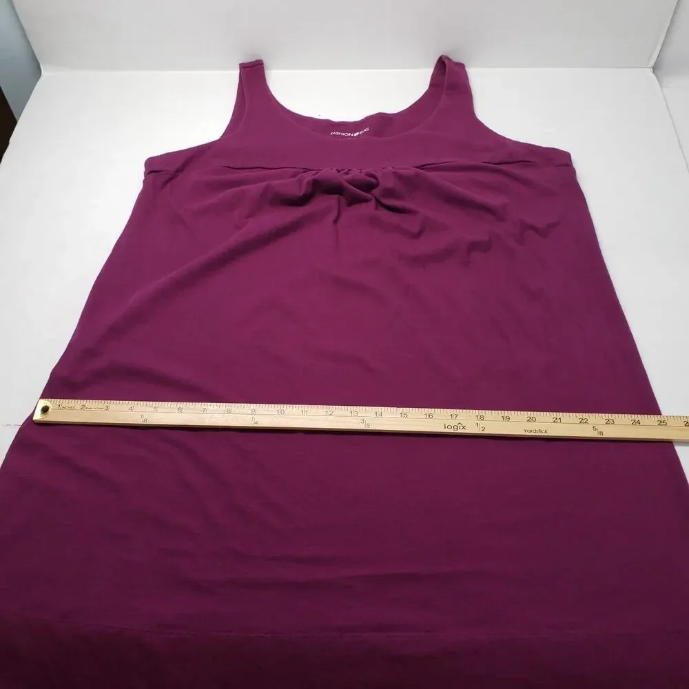 Vintage Fashion Bug Tank Dress Womens 1X Purple Sleeveless Summer Casual Cotton - Picture 6 of 16